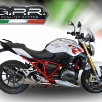 Scarico compatibile con Bmw R 1200 R 2015 Lc 2015-2016, Furore Nero, Scarico omologato, silenziatore con db killer estraibile e raccordo specifico