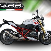 Scarico compatibile con Bmw R 1200 R 2015 Lc 2015-2016, Gpe Ann. titanium, Scarico omologato, silenziatore con db killer estraibile e raccordo specifico