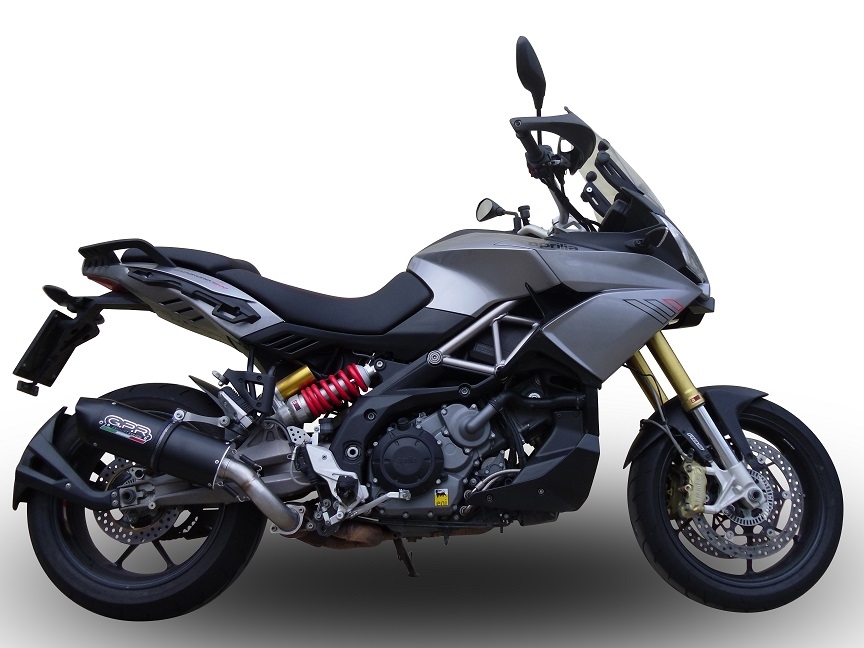 Exhaust system compatible with Aprilia Caponord 1200 2013-2016, Furore Poppy, Homologated legal slip-on exhaust including removable db killer and link pipe 