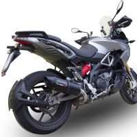 Exhaust system compatible with Aprilia Caponord 1200 2013-2016, Furore Nero, Homologated legal slip-on exhaust including removable db killer and link pipe 