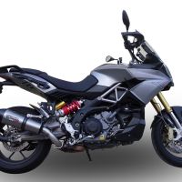 Exhaust system compatible with Aprilia Caponord 1200 2013-2016, Gpe Ann. titanium, Homologated legal slip-on exhaust including removable db killer and link pipe 