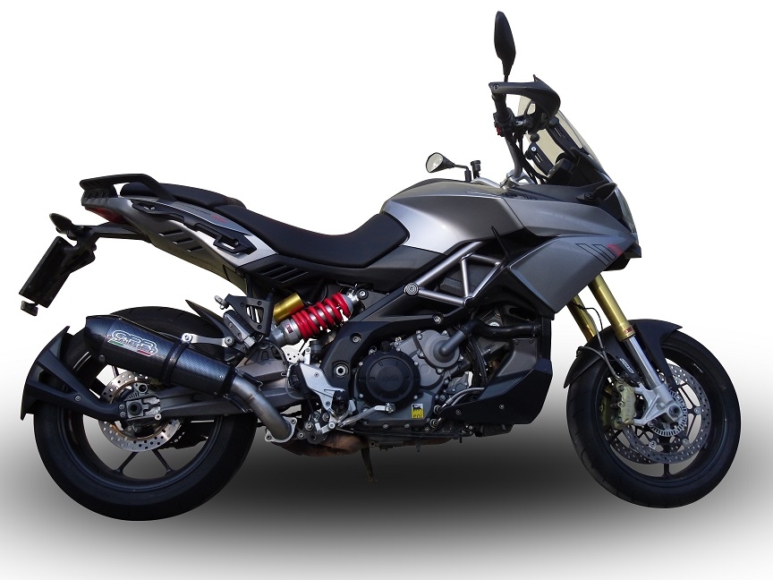 Exhaust system compatible with Aprilia Caponord 1200 2013-2016, Gpe Ann. Poppy, Homologated legal slip-on exhaust including removable db killer and link pipe 
