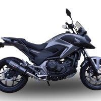 Scarico compatibile con Honda Nc 750 X - S Dct 2014-2015, Ghisa , Scarico omologato, silenziatore con db killer estraibile e raccordo specifico