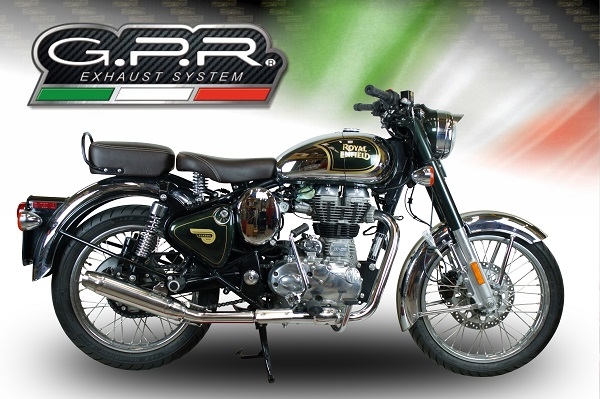 Scarico compatibile con Royal Enfield Continental GT 535 2014-2016, Deeptone Inox, Terminale di scarico Racing, con raccordo specifico e db killer estraibile