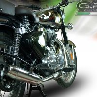 Exhaust system compatible with Royal Enfield Classic / Bullet Efi 500 2009-2016, Deeptone Inox, Homologated legal slip-on exhaust including removable db killer, link pipe and catalyst 