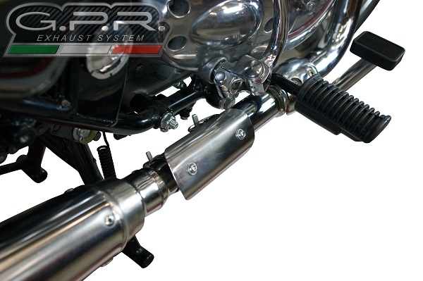 Scarico compatibile con Royal Enfield Classic - Bullet Efi 500 2017-2020, Satinox , Terminale di scarico omologato, fornito con db killer estraibile, catalizzatore e raccordo specifico