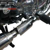 Exhaust system compatible with Royal Enfield Classic / Bullet Efi 500 2017-2020, Satinox , Homologated legal slip-on exhaust including removable db killer, link pipe and catalyst 