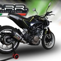 Scarico compatibile con Husqvarna Svartpilen 401 2018-2019, GP Evo4 Titanium, Scarico omologato, silenziatore con db killer estraibile e raccordo specifico