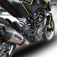 Scarico compatibile con Husqvarna Svartpilen 401 2018-2019, GP Evo4 Titanium, Scarico omologato, silenziatore con db killer estraibile e raccordo specifico