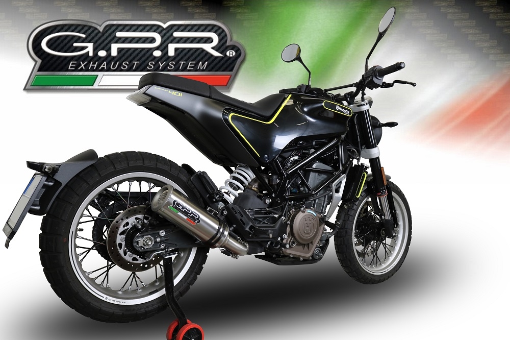 Scarico compatibile con Husqvarna Vitpilen 401 2018-2019, M3 Inox , Scarico omologato, silenziatore con db killer estraibile e raccordo specifico