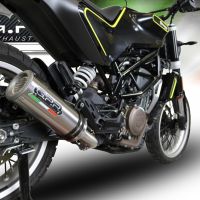 Exhaust compatible with Husqvarna Svartpilen 401 2018-2019, M3 Titanium Natural, Homologated legal slip-on exhaust including removable db killer and link pipe 