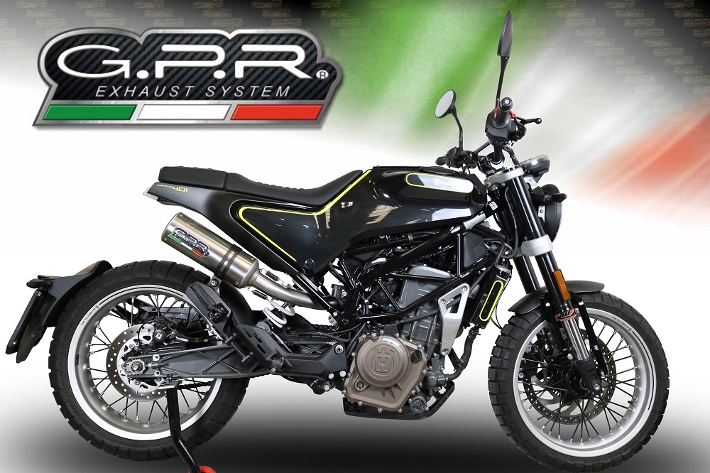 Scarico compatibile con Husqvarna Svartpilen 401 2018-2019, M3 Inox , Scarico semi-completo omologato,fornito con db killer estraibile,catalizzatore e collettore