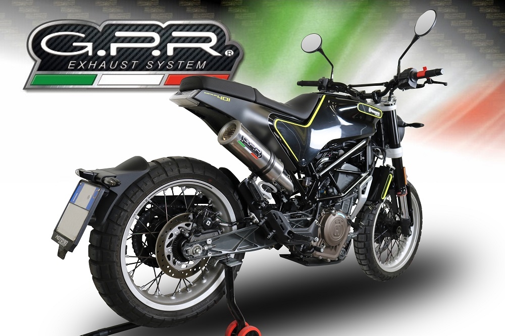 Scarico compatibile con Husqvarna Svartpilen 401 2018-2019, M3 Inox , Scarico semi-completo omologato,fornito con db killer estraibile,catalizzatore e collettore