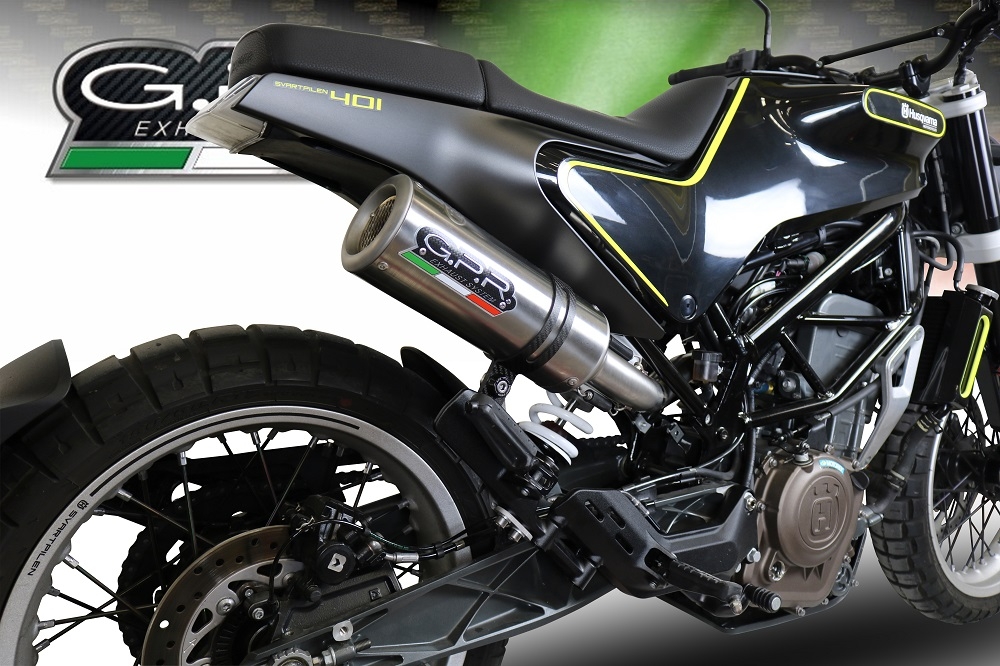 Scarico compatibile con Husqvarna Svartpilen 401 2018-2019, M3 Titanium Natural, Scarico semi-completo omologato,fornito con db killer estraibile,catalizzatore e collettore
