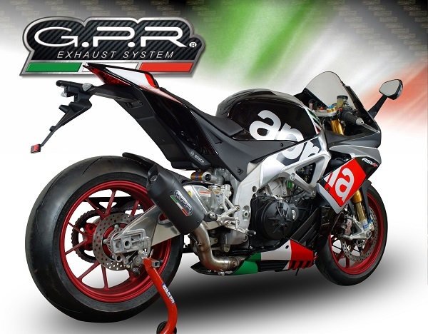 Exhaust system compatible with Aprilia Rsv4 1000 2015-2016, Furore Nero, Homologated legal slip-on exhaust including removable db killer and link pipe 