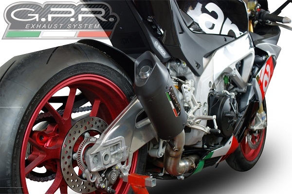 Exhaust system compatible with Aprilia Rsv4 1000 2015-2016, Furore Nero, Racing slip-on exhaust including link pipe 