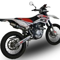 Scarico compatibile con Beta RR 125 Enduro Lc 4t 2010-2018, Deeptone Inox, Scarico omologato, silenziatore con db killer estraibile e raccordo specifico