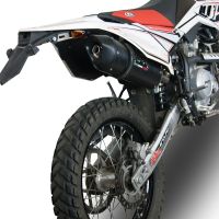 Scarico compatibile con Beta RR 125 Enduro Lc 4t 2010-2018, Furore Nero, Scarico omologato, silenziatore con db killer estraibile e raccordo specifico