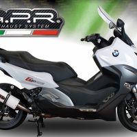 Exhaust compatible with Bmw C 650 Sport 2016-2020, Albus Evo4, Homologated legal slip-on exhaust including removable db killer and link pipe 