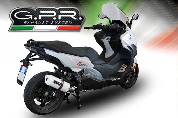 Exhaust compatible with Bmw C 650 Sport 2016-2020, Albus Evo4, Homologated legal slip-on exhaust including removable db killer and link pipe 