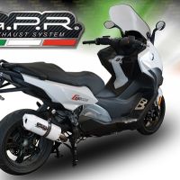 Exhaust compatible with Bmw C 650 Sport 2016-2020, Albus Evo4, Homologated legal slip-on exhaust including removable db killer and link pipe 