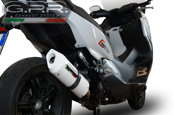Exhaust compatible with Bmw C 650 Sport 2016-2020, Albus Evo4, Homologated legal slip-on exhaust including removable db killer and link pipe 