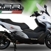 Scarico compatibile con Bmw C 650 Sport 2016-2020, Furore Evo4 Nero, Scarico omologato, silenziatore con db killer estraibile e raccordo specifico