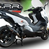 Scarico compatibile con Bmw C 650 Sport 2016-2020, Furore Evo4 Nero, Scarico omologato, silenziatore con db killer estraibile e raccordo specifico