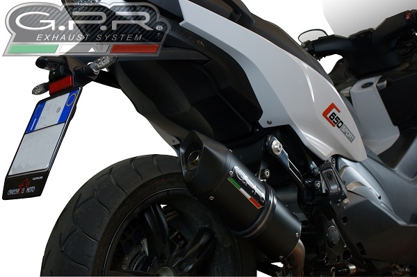 Scarico compatibile con Bmw C 650 Sport 2016-2020, Furore Evo4 Nero, Scarico omologato, silenziatore con db killer estraibile e raccordo specifico
