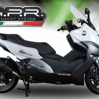 Scarico compatibile con Bmw C 650 Sport 2016-2020, GP Evo4 Black Titanium, Scarico omologato, silenziatore con db killer estraibile e raccordo specifico