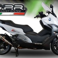 Scarico compatibile con Bmw C 650 Sport 2016-2020, Powercone Evo, Scarico omologato, silenziatore con db killer estraibile e raccordo specifico