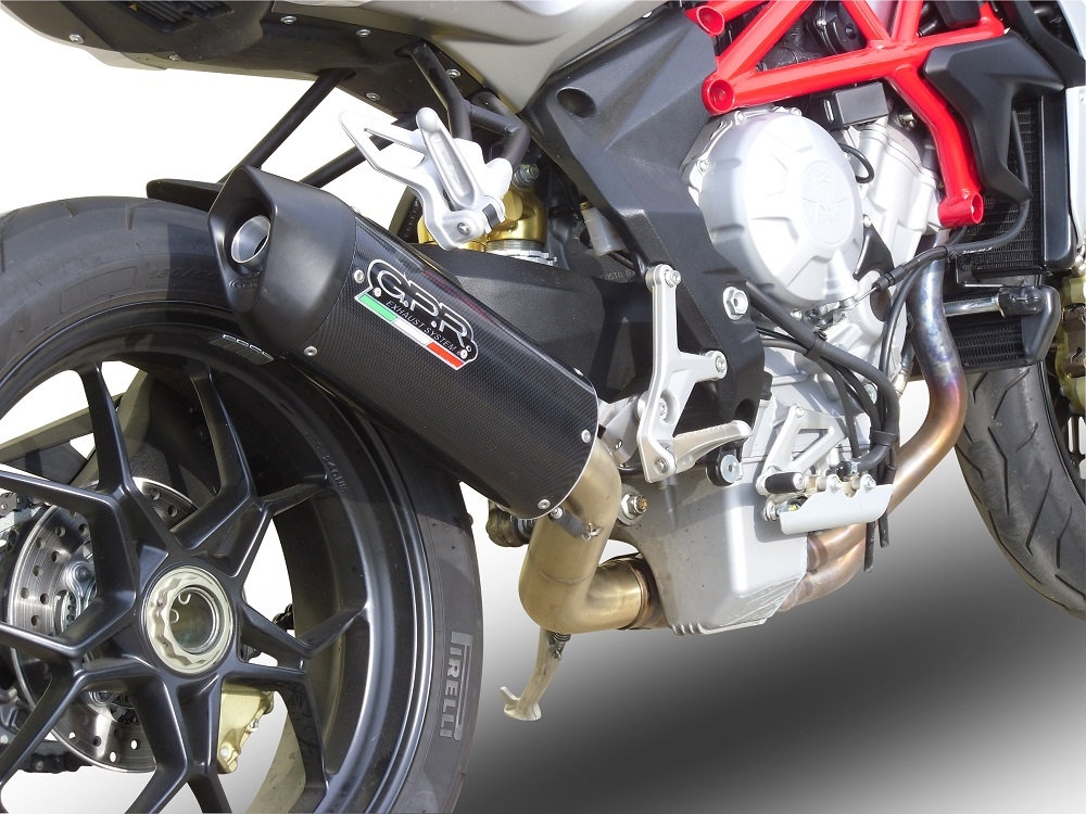 Exhaust compatible with Mv Agusta F3 800 2013-2016, Gpe Ann. Poppy, Homologated legal slip-on exhaust including removable db killer, link pipe and catalyst 