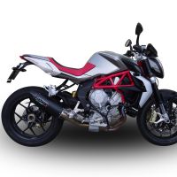 Scarico compatibile con Mv Agusta Brutale 800 Dragster 2021-2023, Furore Evo4 Nero, Terminale di scarico omologato,fornito con db killer estraibile,catalizzatore e collettore