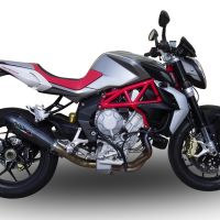 Scarico compatibile con Mv Agusta Brutale 800 2012-2016, Gpe Ann. Poppy, Scarico omologato, silenziatore con db killer estraibile e raccordo specifico