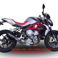 Scarico compatibile con Mv Agusta Brutale 800 2017-2020, Furore Evo4 Nero, Terminale di scarico omologato,fornito con db killer estraibile,catalizzatore e collettore