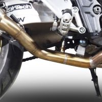 Exhaust system compatible with Honda Cb 650 F 2017-2018, M3 Black Titanium, Homologated legal full system exhaust, including removable db killer and catalyst 