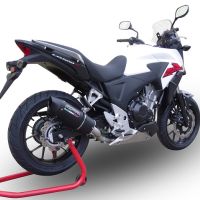 Scarico compatibile con Honda Cb 400 X 2013-2015, Furore Nero, Scarico omologato, silenziatore con db killer estraibile e raccordo specifico