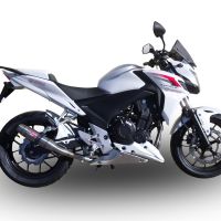 Scarico compatibile con Honda Cb 500 F 2019-2020, Deeptone Inox, Scarico omologato, silenziatore con db killer estraibile e raccordo specifico