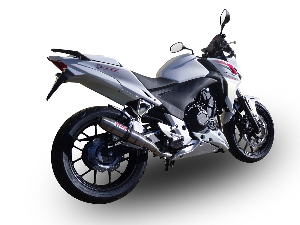 Scarico compatibile con Honda Cb 500 F 2021-2025, Deeptone Inox, Scarico omologato, silenziatore con db killer estraibile e raccordo specifico