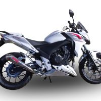 Exhaust system compatible with Honda Cb 500 F 2013-2015, Powercone Evo, Homologated legal slip-on exhaust including removable db killer and link pipe 