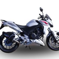 Exhaust compatible with Honda Cb 500 F 2013-2015, Furore Nero, Homologated legal slip-on exhaust including removable db killer and link pipe 