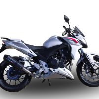 Exhaust system compatible with Honda Cb 500 F 2013-2015, Gpe Ann. Poppy, Homologated legal slip-on exhaust including removable db killer and link pipe 