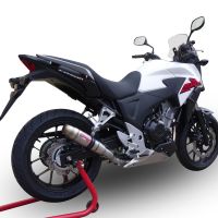 Scarico compatibile con Honda Cb 400 X 2019-2024, Deeptone Inox, Scarico omologato, silenziatore con db killer estraibile e raccordo specifico