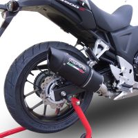 Exhaust system compatible with Honda Cb 500 X 2016-2018, Furore Evo4 Nero, Homologated legal slip-on exhaust including removable db killer and link pipe 