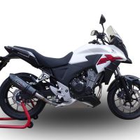 Exhaust system compatible with Honda Cb 500 X 2016-2018, GP Evo4 Poppy, Homologated legal slip-on exhaust including removable db killer and link pipe 