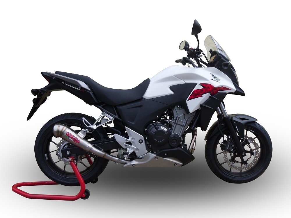 Exhaust compatible with Honda Cb 500 X 2016-2018, Powercone Evo, Homologated legal slip-on exhaust including removable db killer and link pipe 