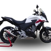 Exhaust system compatible with Honda Cb 500 X 2016-2018, Powercone Evo, Homologated legal slip-on exhaust including removable db killer and link pipe 