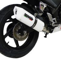 Scarico compatibile con Honda Cbr 300 R 2014-2016, Albus Ceramic, Terminale di scarico omologato,fornito con db killer estraibile,catalizzatore e collettore