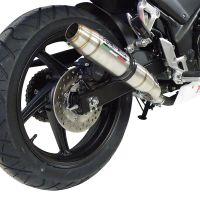 Scarico compatibile con Honda Cbr 300 R 2014-2016, Deeptone Inox, Terminale di scarico racing, con raccordo, senza omologazione