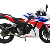 Scarico compatibile con Honda Cbr 300 R 2014-2016, Furore Nero, Scarico omologato, silenziatore con db killer estraibile e raccordo specifico